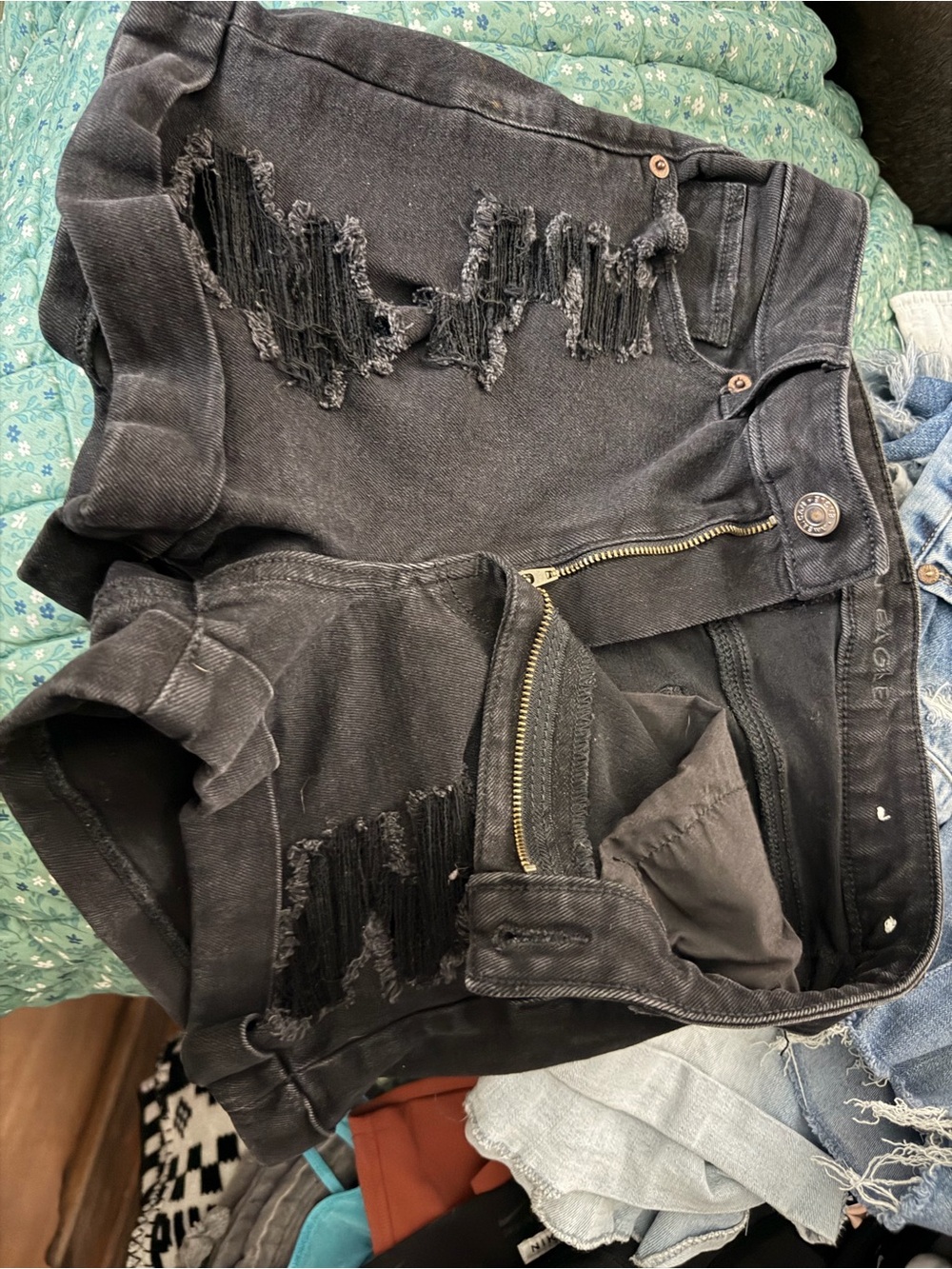 American Eagle Outfitters Black Denim Shorts